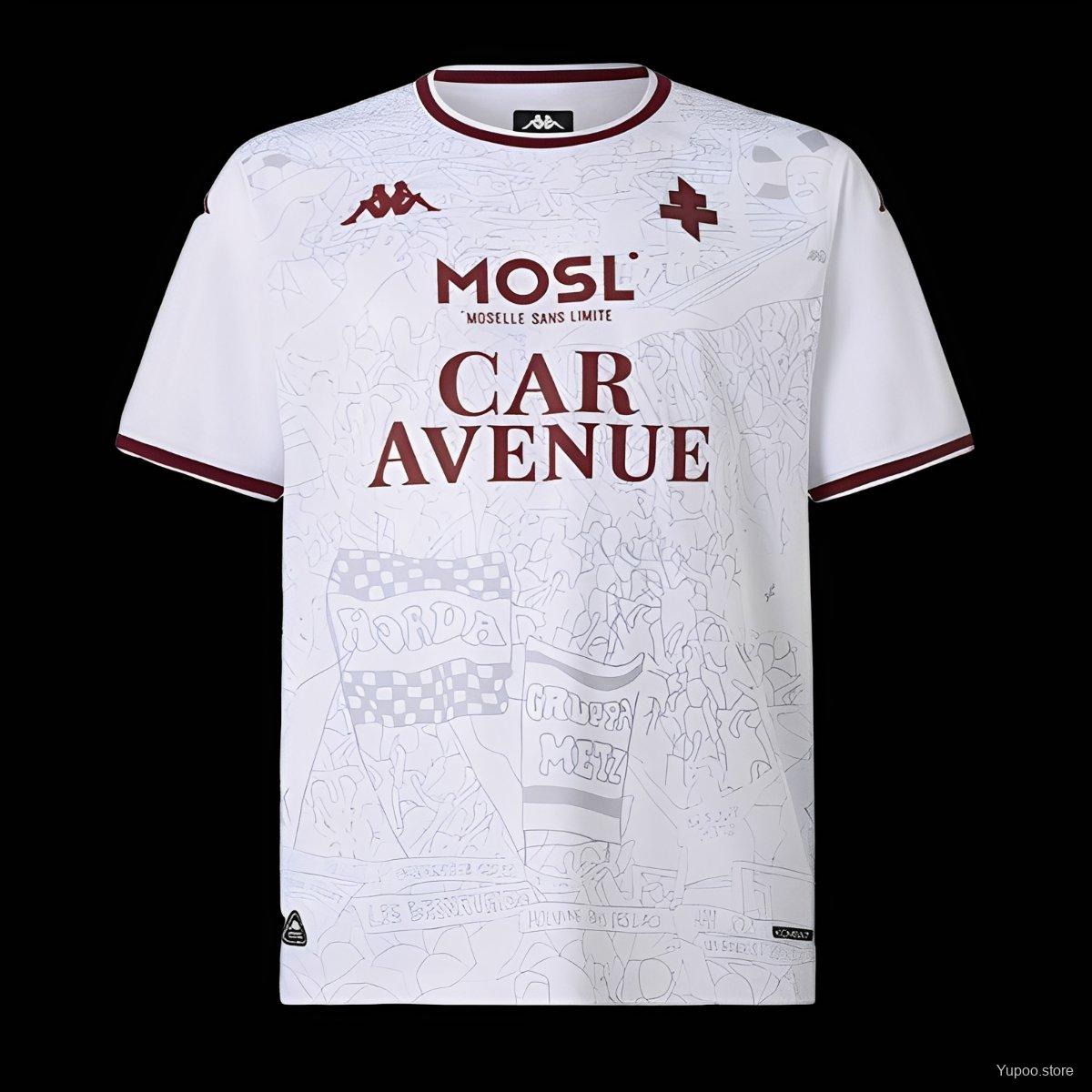 Camiseta de fútbol Metz 2025/26 VISITANTE MANGA CORTA VERSION FAN